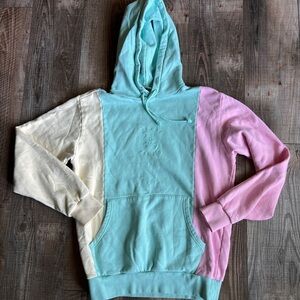 Teddy Fresh Mint and Pink Colorblock Hoodie